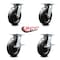 Service Caster 8 Inch Phenolic Swivel Caster Set with Roller Bearings 2 Brakes SCC-35S820-PHR-2-SLB-2 - alternate 3